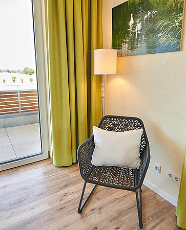 Bachhof Resort, Doppelzimmer Typ Donau Schlafzimmer