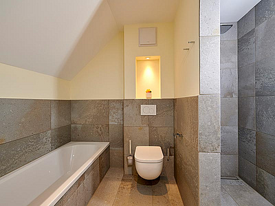 Bachhof Resort, Ferienwohnung Badezimmer