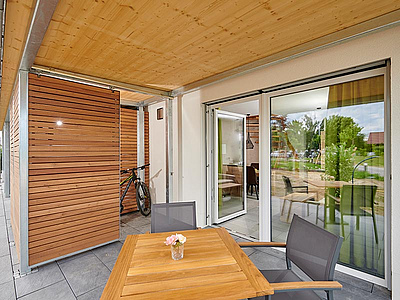 Bachhof Resort, Ferienwohnung Terrasse