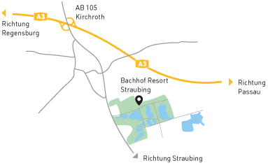 Anfahrtsskizze zum Bachhof Resort